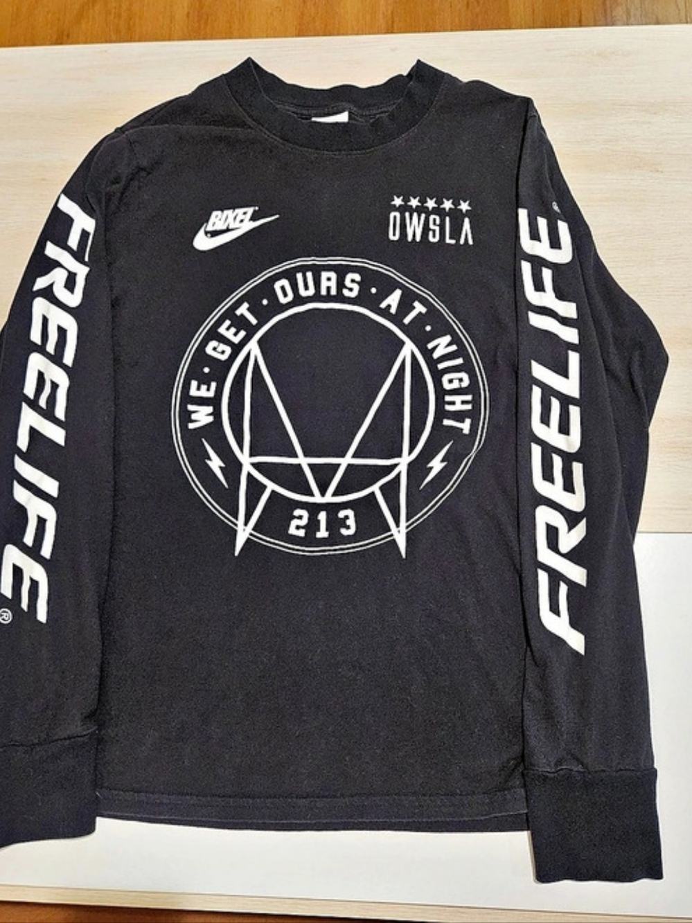 Rare Skrillex Freelife & Owsla Long Sleeve Graphic Tee in Black & White Medium